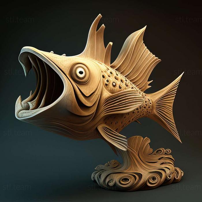 3D model Catfish bottom fish (STL)